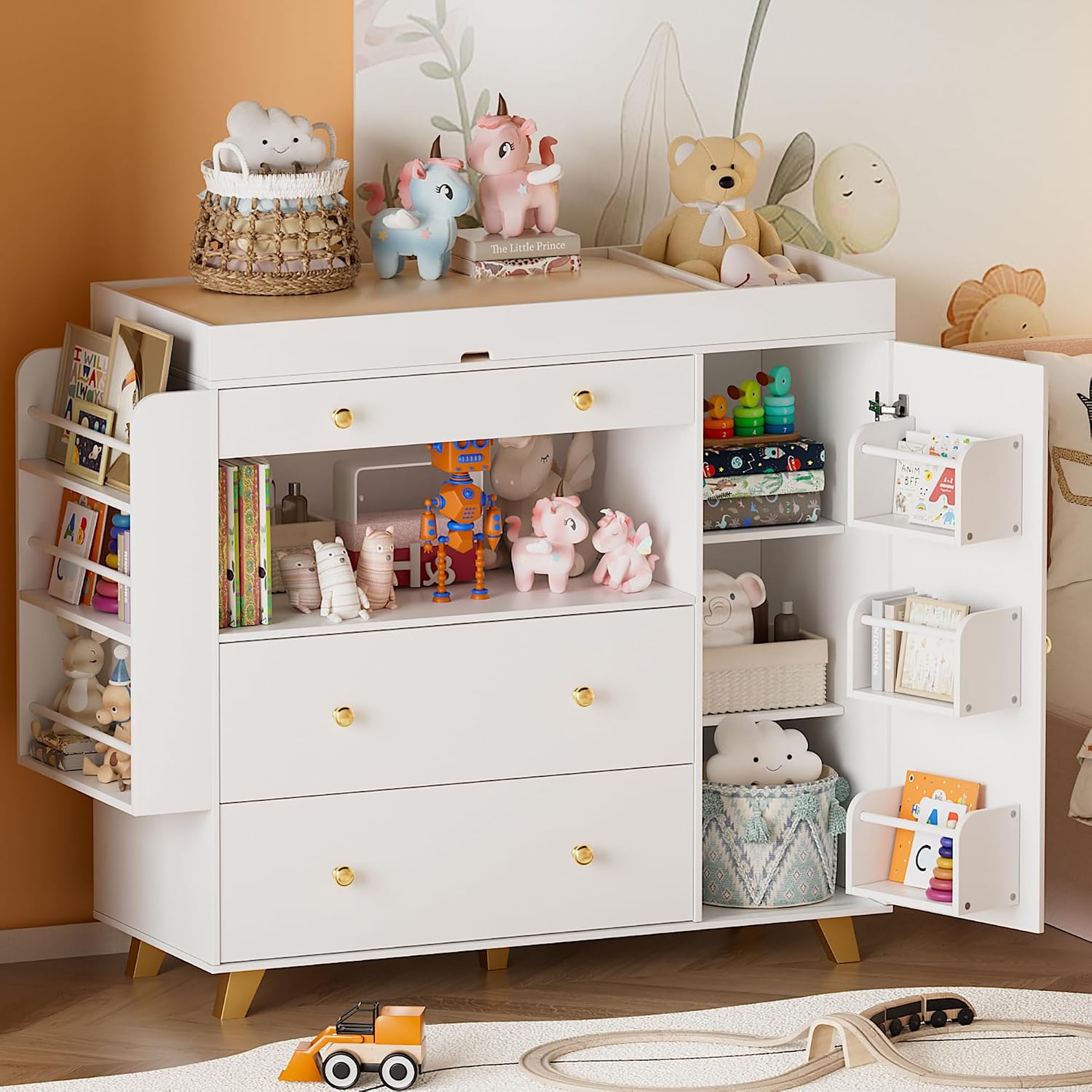 Baby Nursery Dresser Changing Table - Nursery Dresser with Changing Table, 3-Drawer
