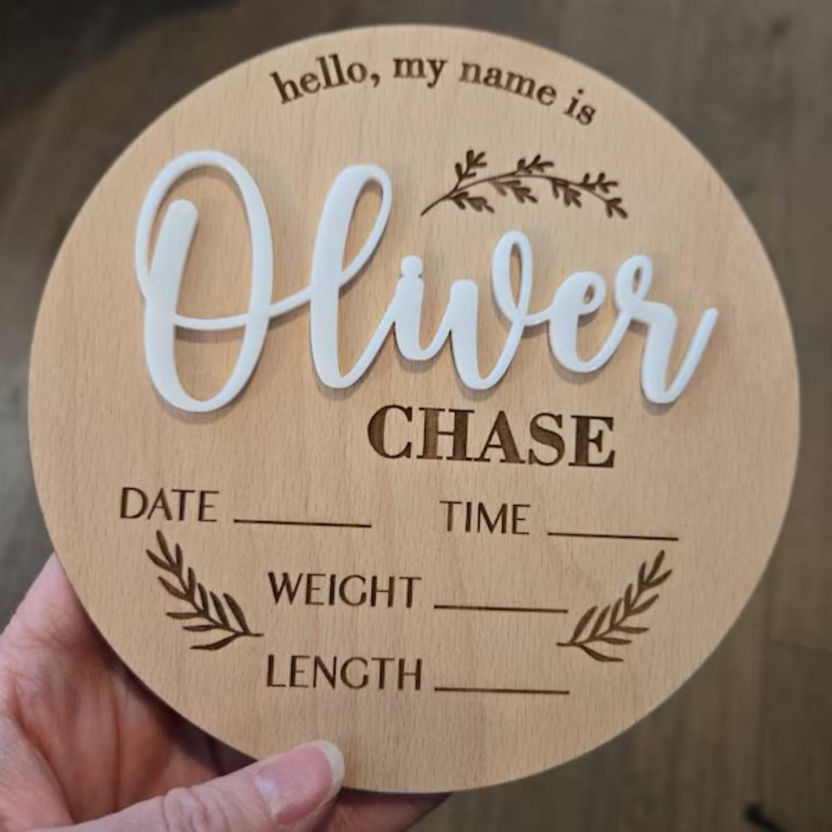 Baby Nursery Sign - 1Pc Custom Baby Announcement Sign Wooden