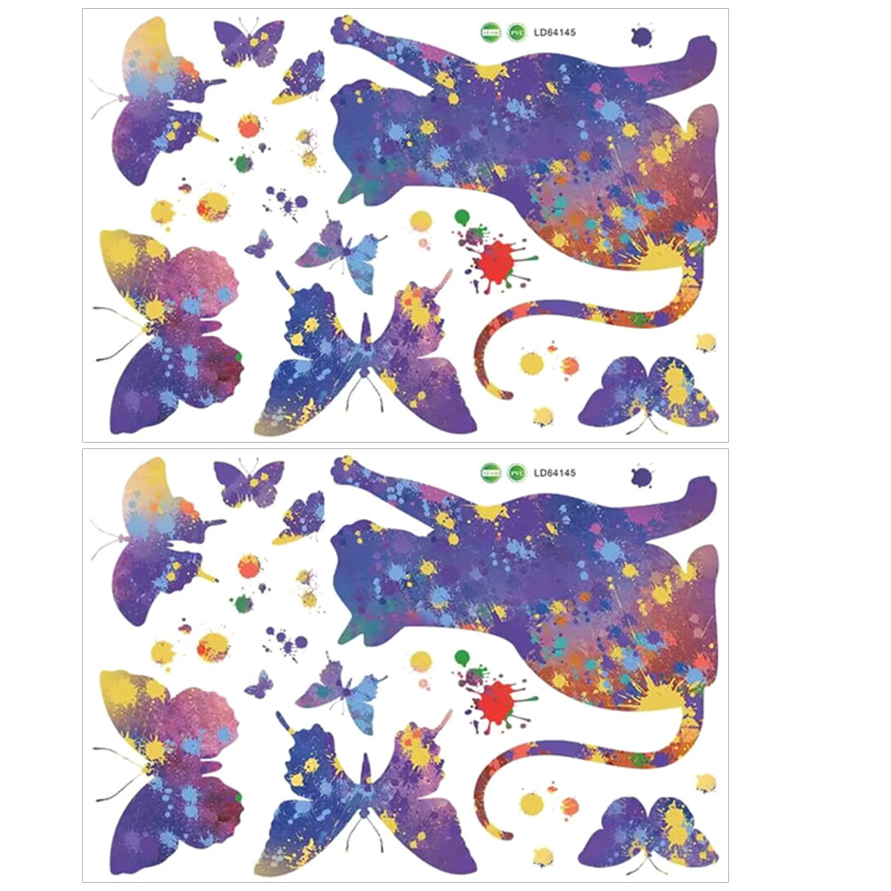 Wall Decal Nursery - 2 Sheets Cat Decal for Wall