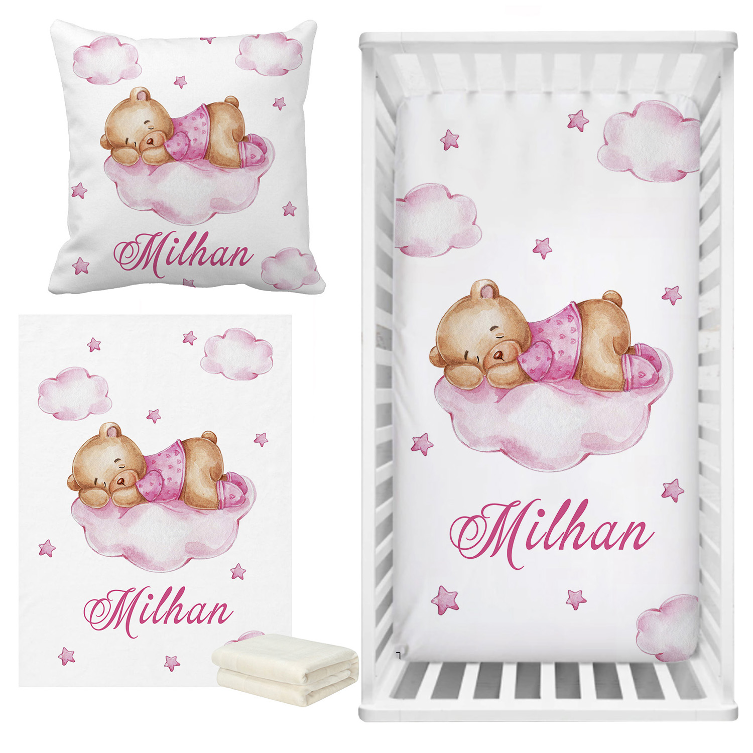 Baby Nursery Animal Prints - LVYZIHO Sleeping Bear Custom Name Crib