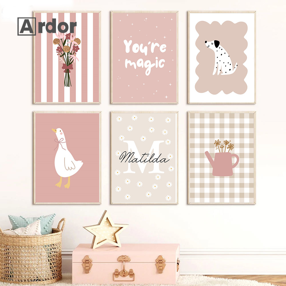 Baby Nursery Vase - Personalized Name Wildflower Nursery Vase Duck