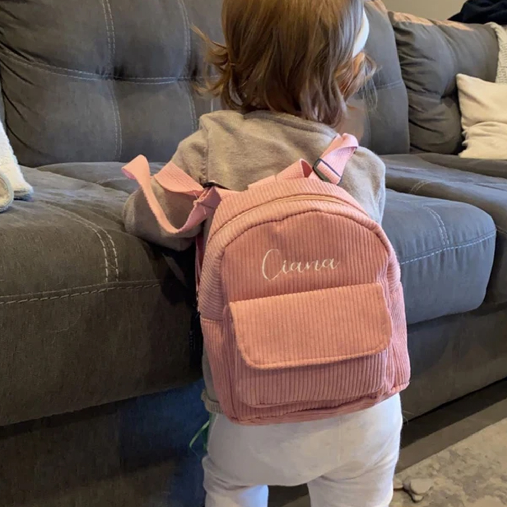 Baby Nursery Backpack - New Women's Corduroy Backpack Personalized Name