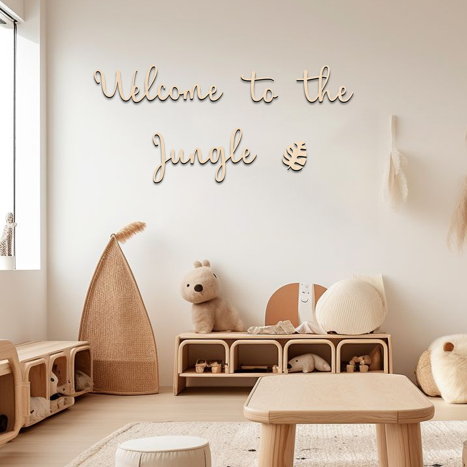Baby Nursery Themes - Welcome to the Jungle Wooden Sign