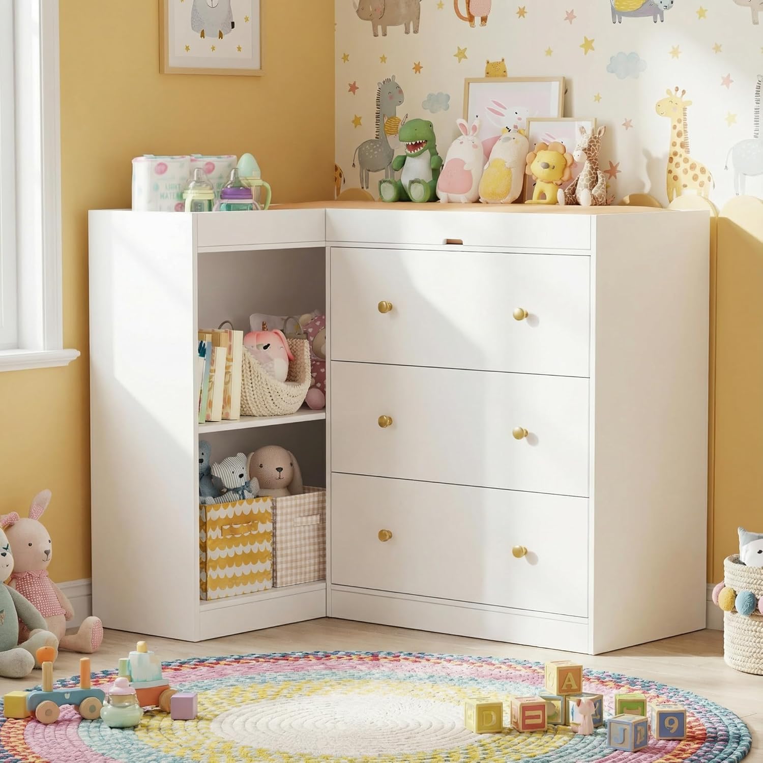 #Corner Nursery Changing Table - Baby Nursery Dresser Changing Table 评论和价格