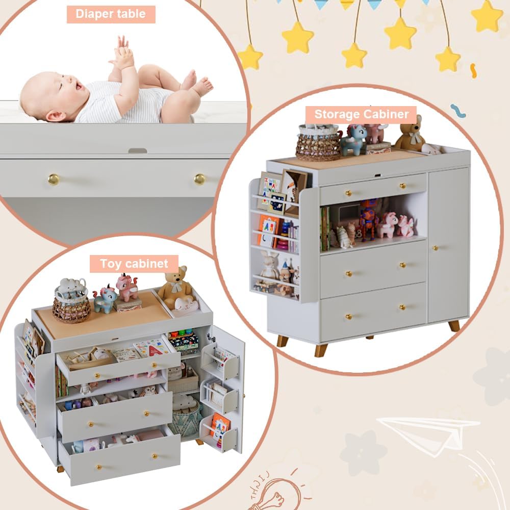Nursery Dresser with Baby Chan - Baby Nursery Dresser Changing Table 评论和价格