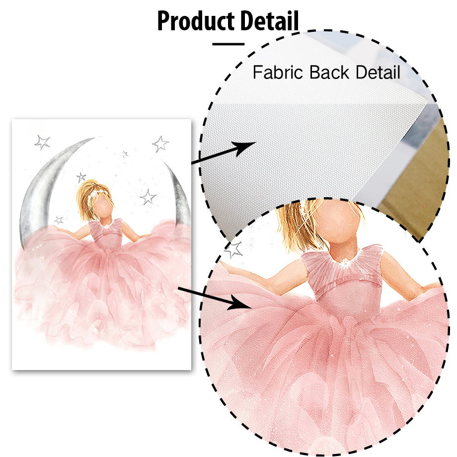 Pink Angel Girl Sun Moon Cloud - Baby Nursery Animal Prints 评论和价格