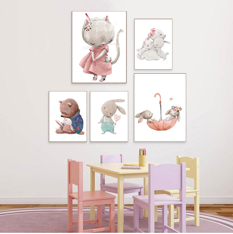 1PC frameless decorative art p - Baby Nursery Animal Prints 评论和价格