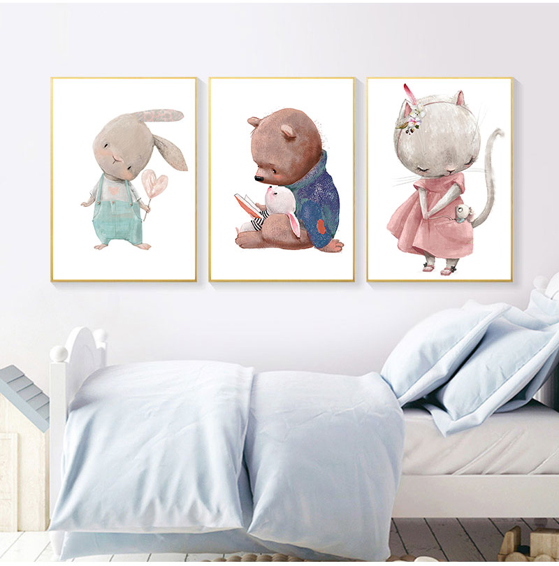 1PC frameless decorative art p - Baby Nursery Animal Prints 评论和价格
