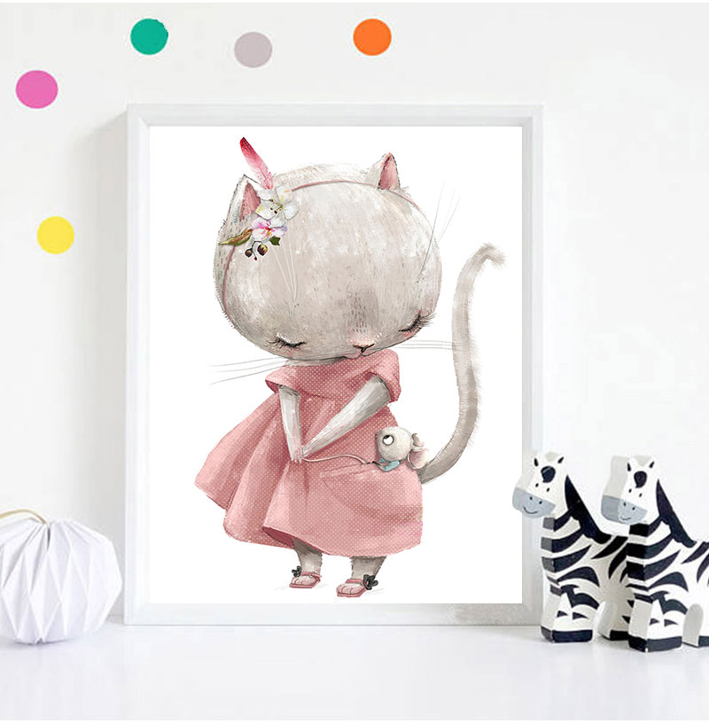 1PC frameless decorative art p - Baby Nursery Animal Prints 评论和价格
