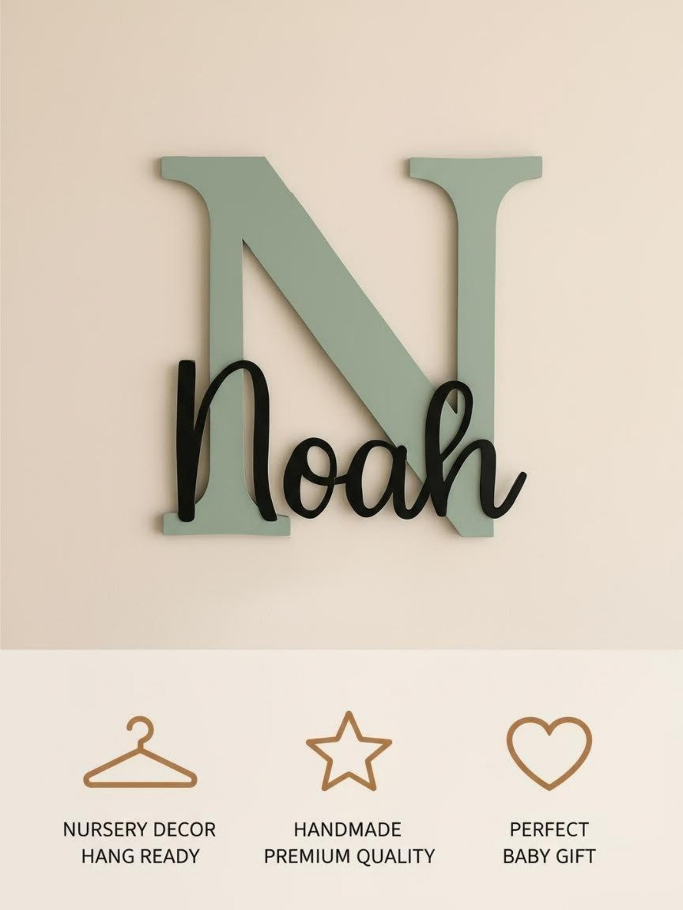 Custom Name Cloud Shaped Woode - Baby Nursery Sign 评论和价格