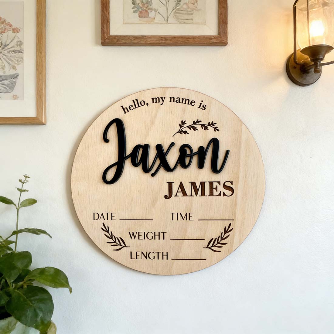 1Pc Custom Baby Announcement S - Baby Nursery Sign 评论和价格