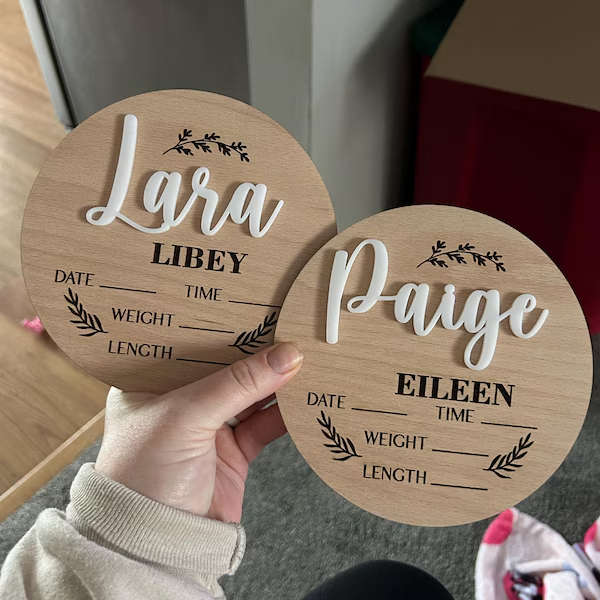 1Pc Custom Baby Announcement S - Baby Nursery Sign 评论和价格
