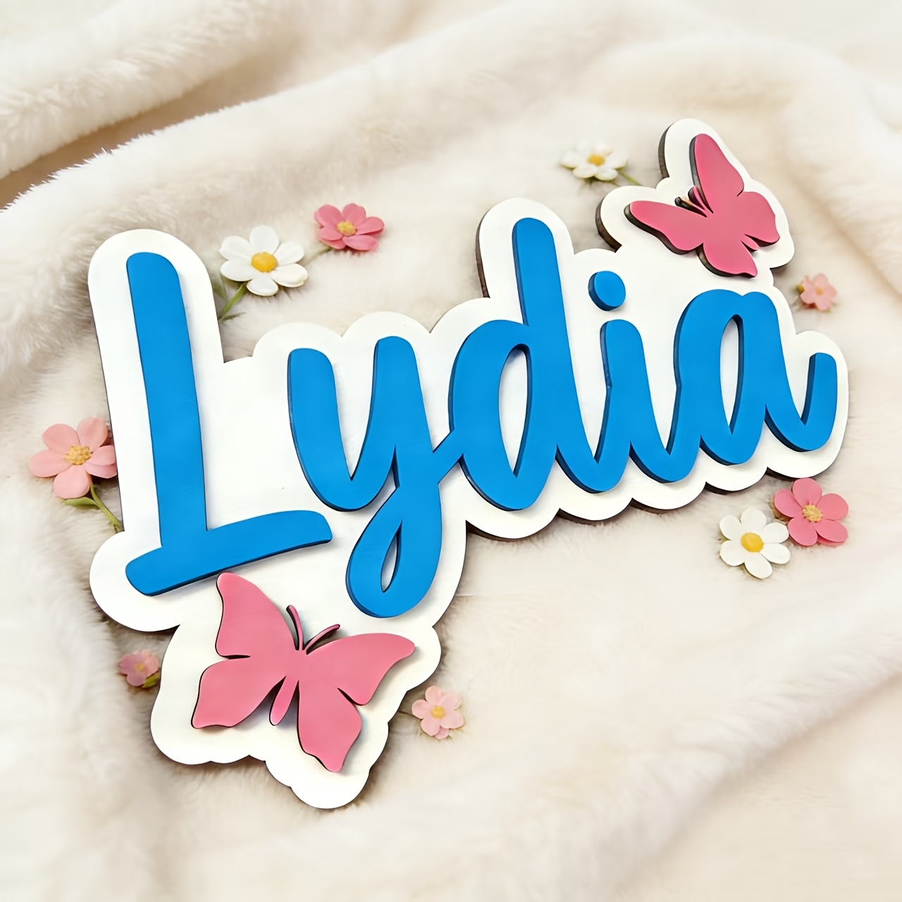 Personalized Blue & Pink Butte - Baby Nursery Sign 评论和价格