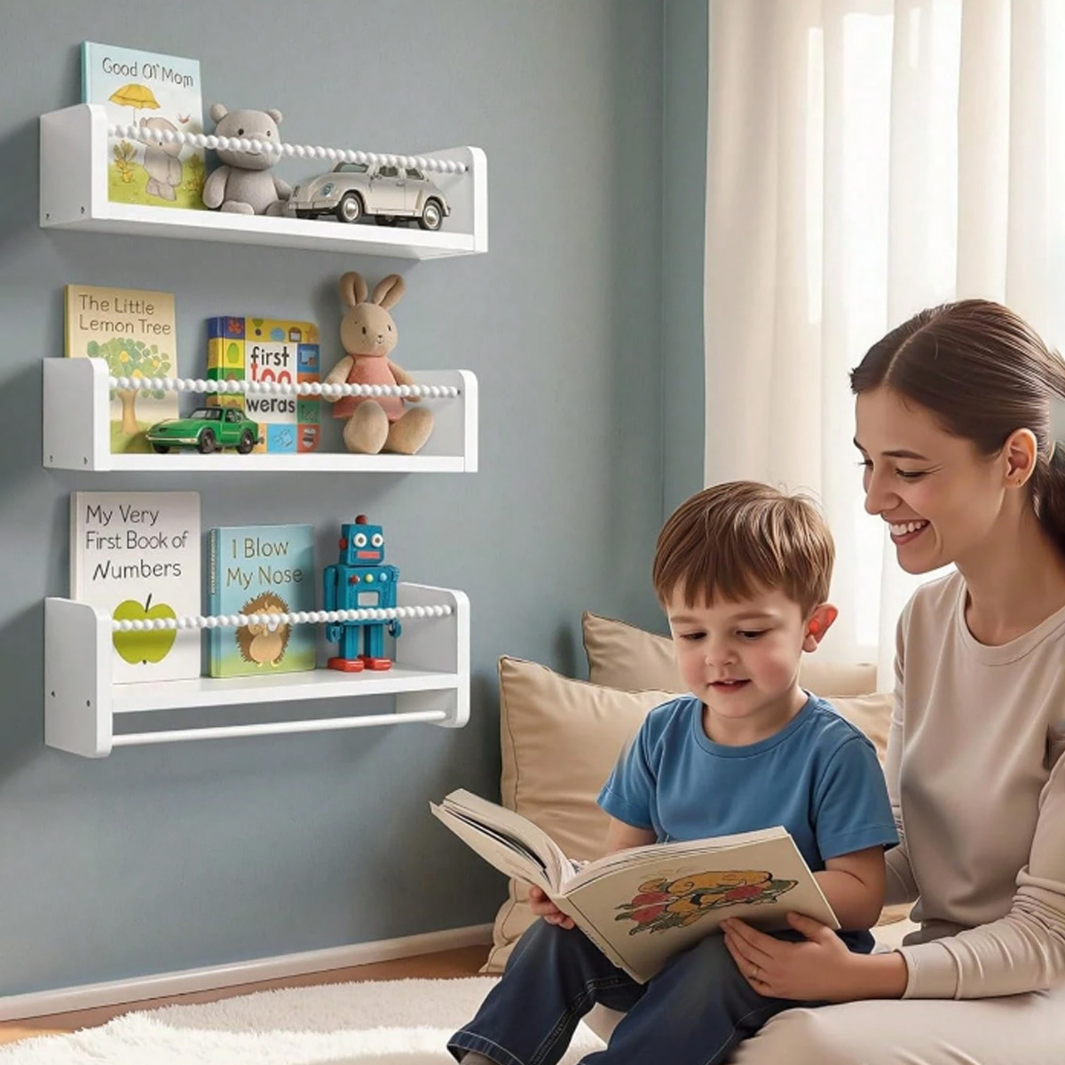 Nursery Book Shelves ,15.7 Inc - Baby Nursery Shelves 评论和价格