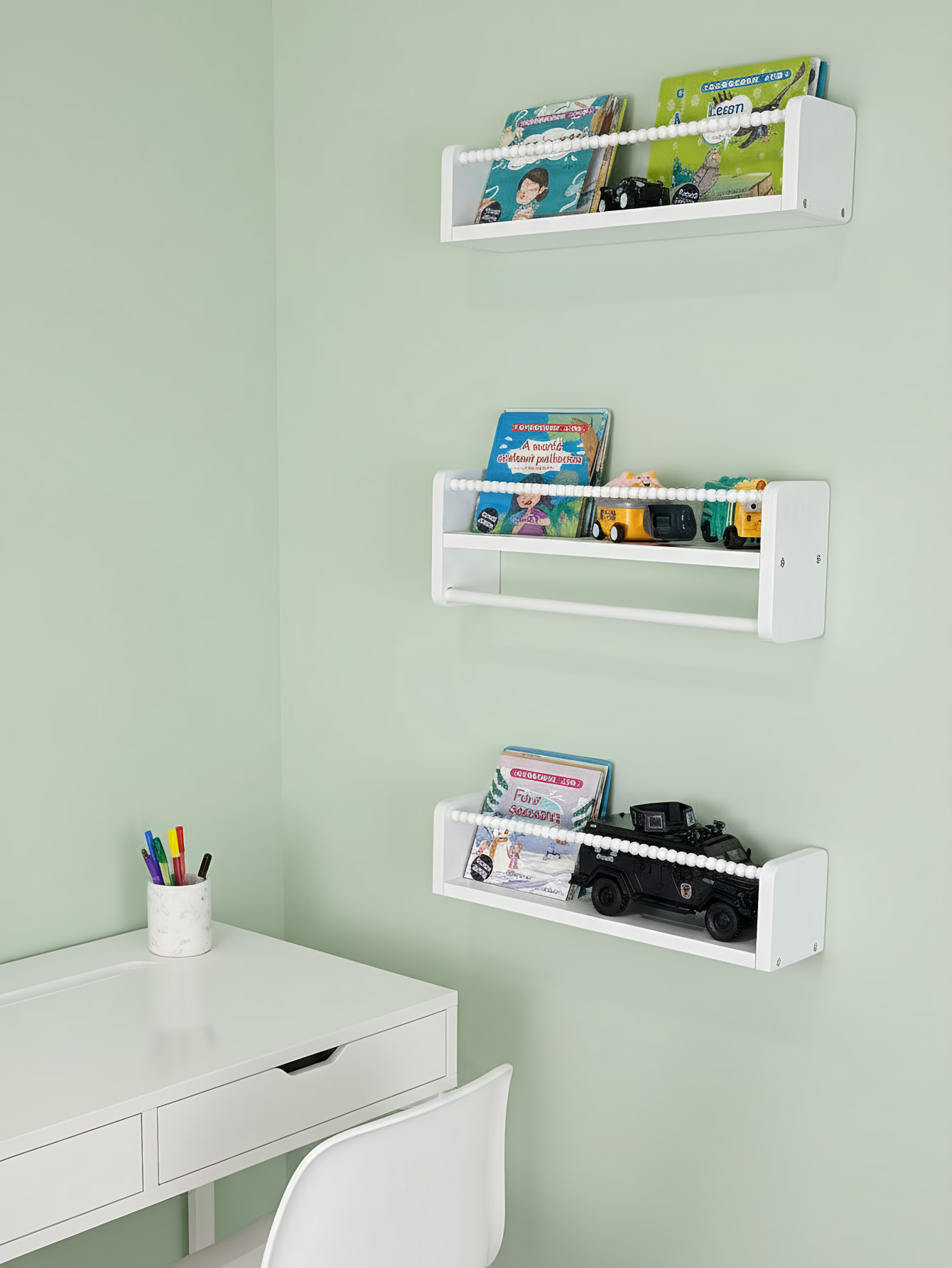 Nursery Book Shelves ,15.7 Inc - Baby Nursery Shelves 评论和价格