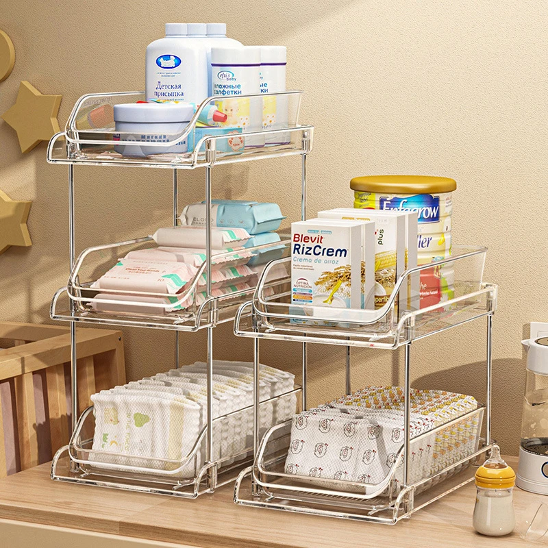 2 Tier Clear Multi-layer Baby  - Baby Nursery Storage 评论和价格
