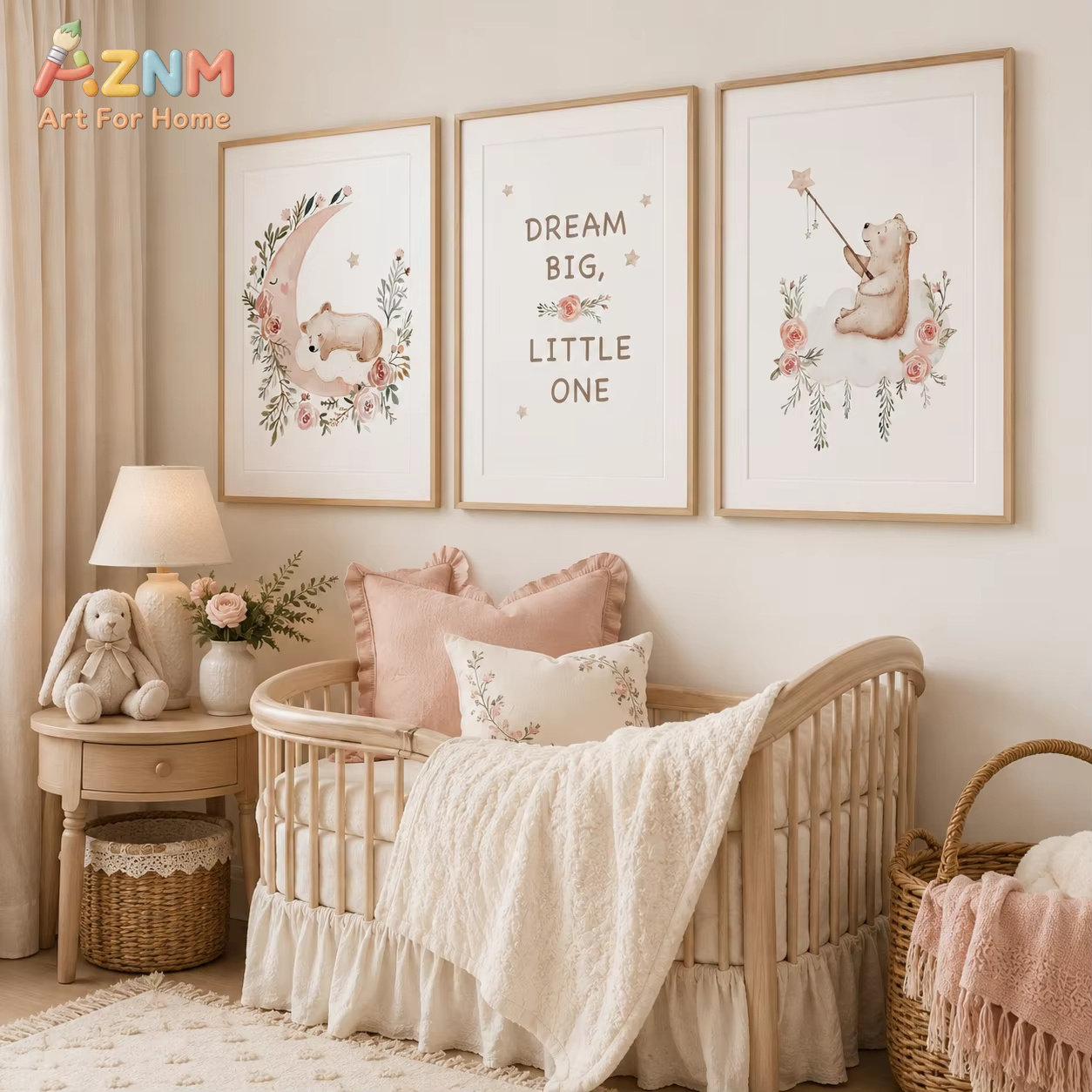 AZNM Nursery Flower Wall Art,  - Baby Boy Nursery Quotes 评论和价格