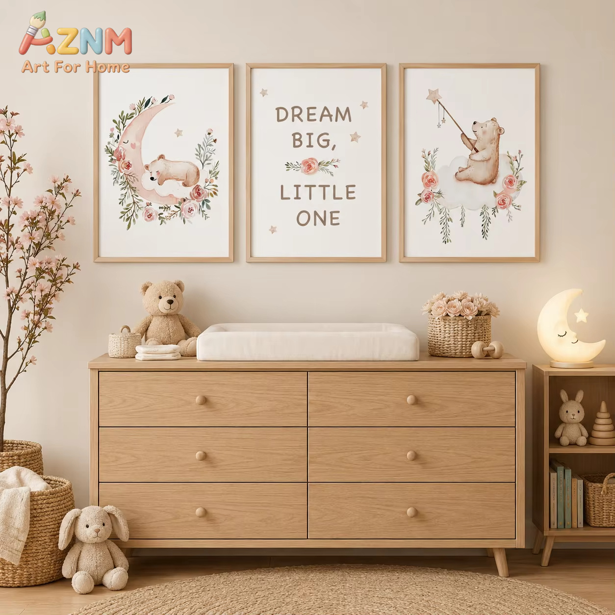 AZNM Nursery Flower Wall Art,  - Baby Boy Nursery Quotes 评论和价格