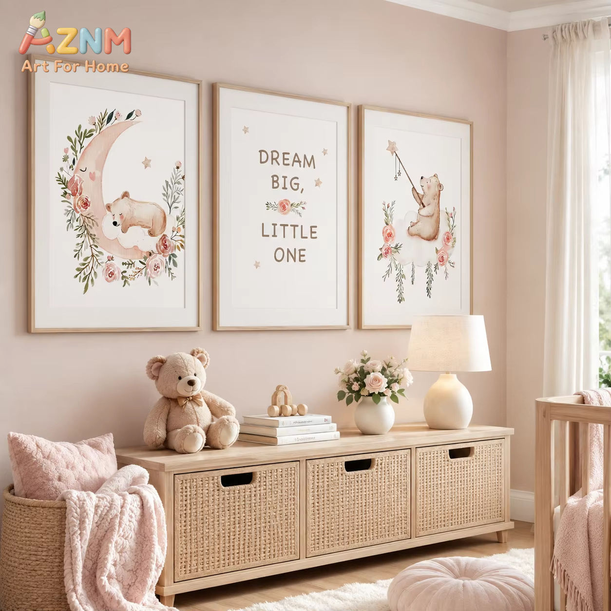 AZNM Nursery Flower Wall Art,  - Baby Boy Nursery Quotes 评论和价格