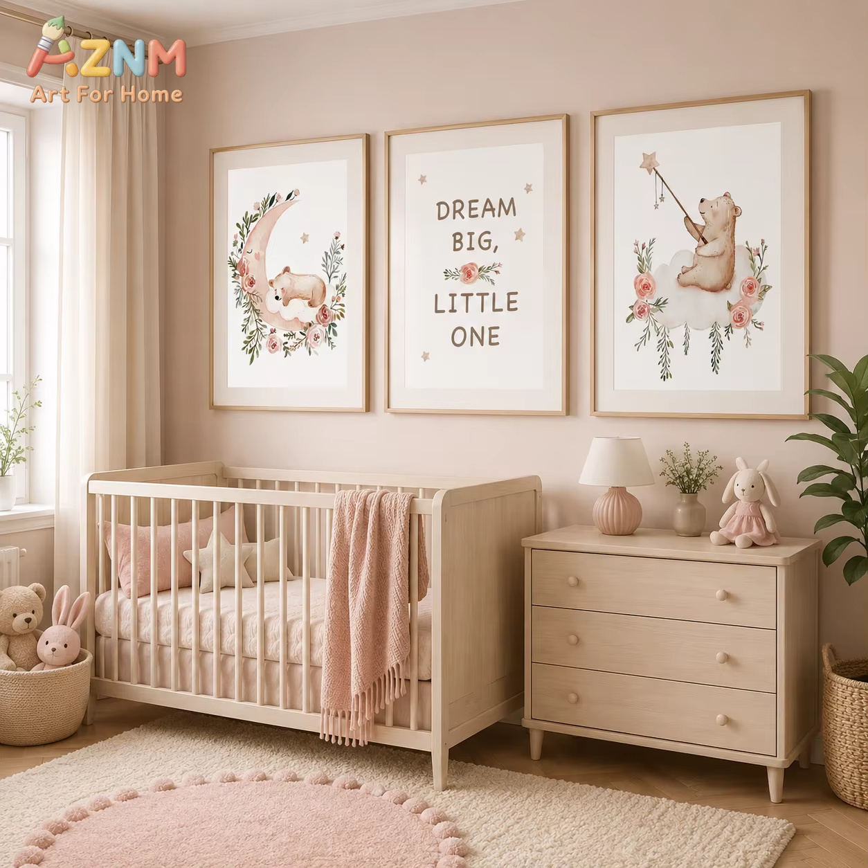 AZNM Nursery Flower Wall Art,  - Baby Boy Nursery Quotes 评论和价格