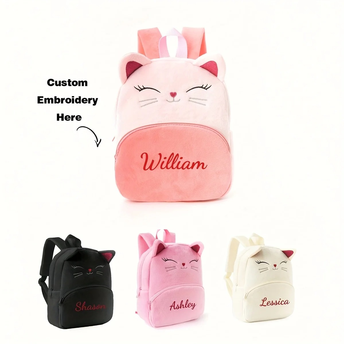 Customized Name Cartoon Cat Ba - Baby Nursery Backpack 评论和价格