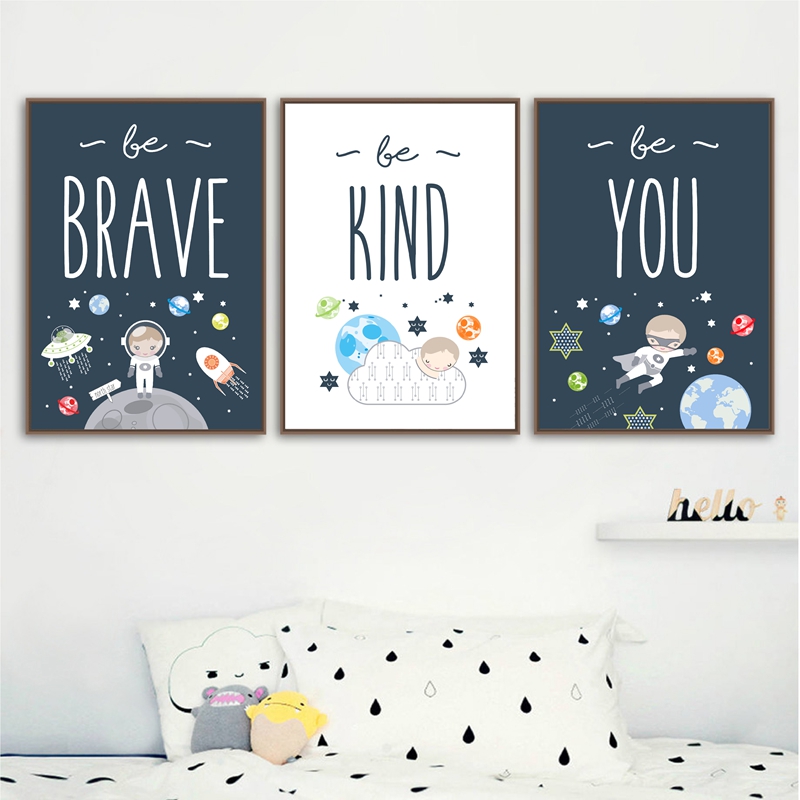 Space Themed Nursery Wall Art  - Baby Boy Nursery Quotes 评论和价格