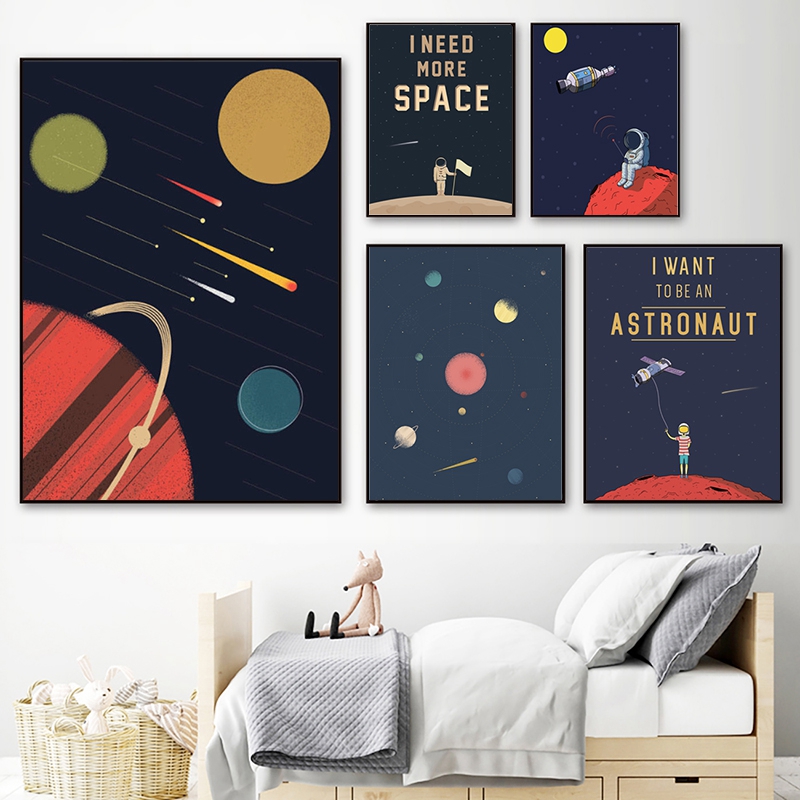 Space Themed Nursery Wall Art  - Baby Boy Nursery Quotes 评论和价格