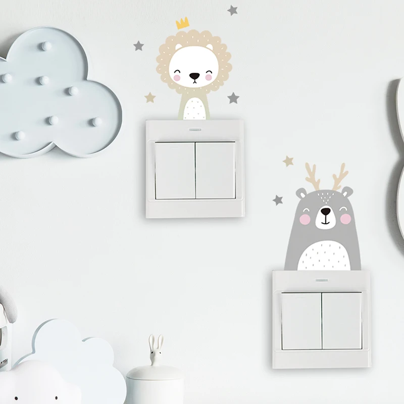 6 pcs boho-style cheerful anim - Wall Decal Nursery 评论和价格
