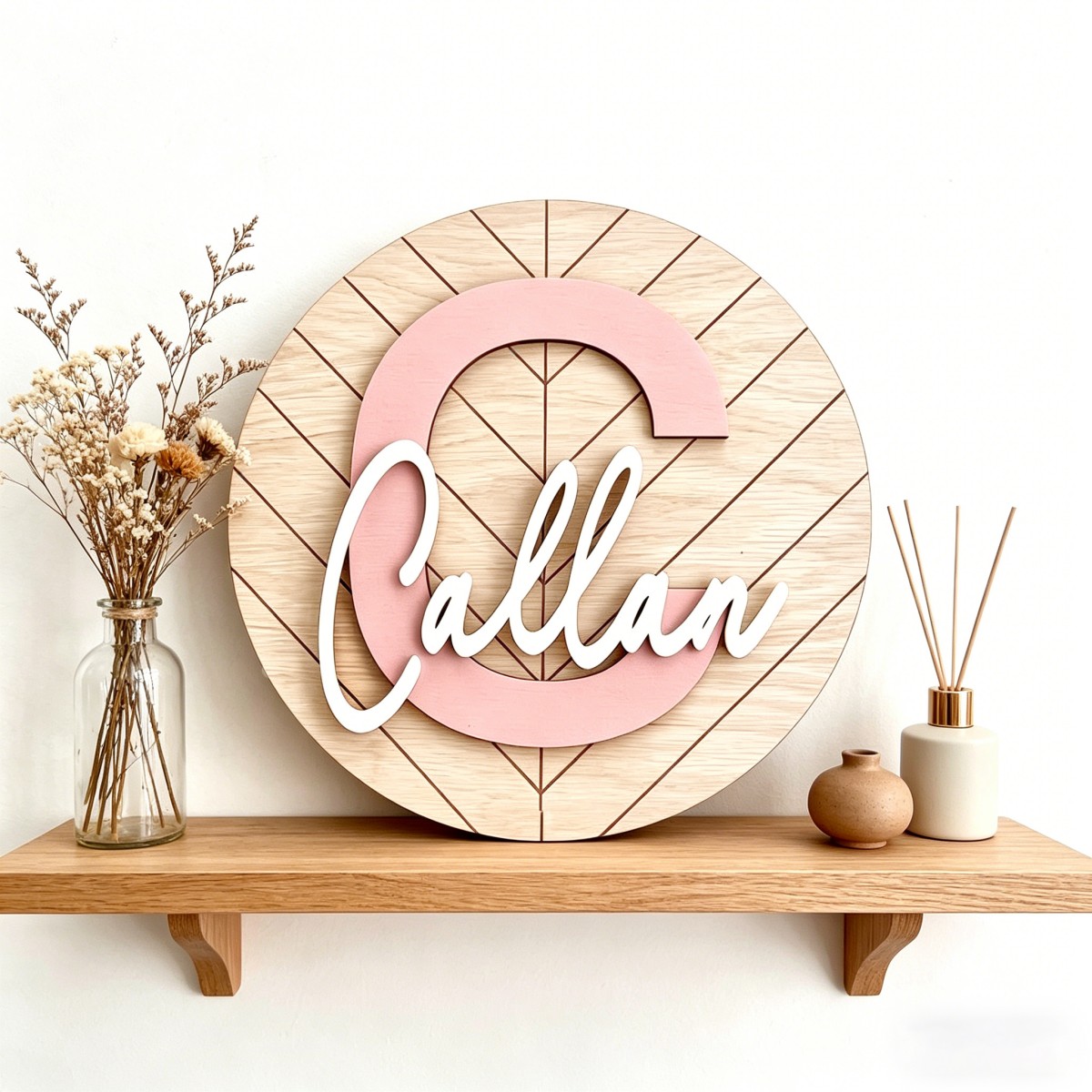 1Pc Custom Round Geometric Woo - Baby Nursery Office 评论和价格