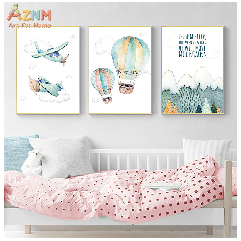 AZNM Watercolor Airplane Hot A - Baby Boy Nursery Quotes 评论和价格