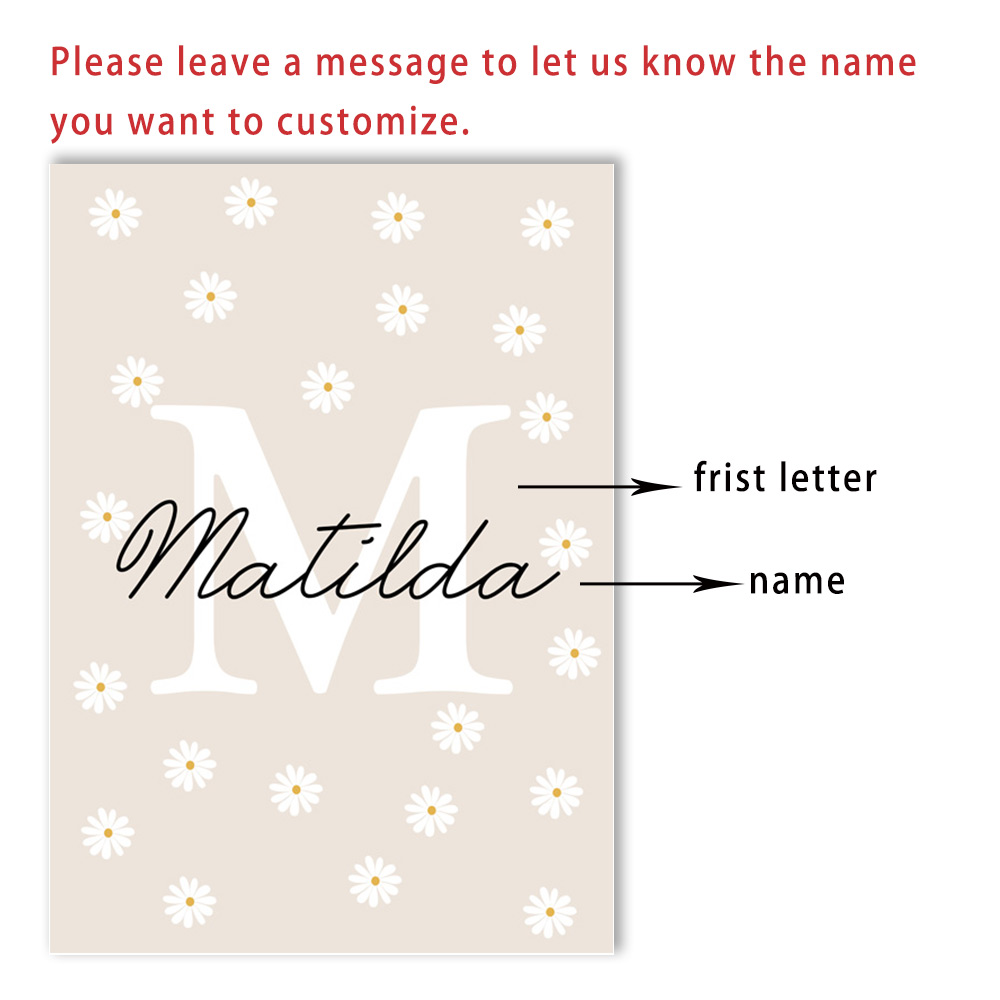 Personalized Name Wildflower N - Baby Nursery Vase 评论和价格