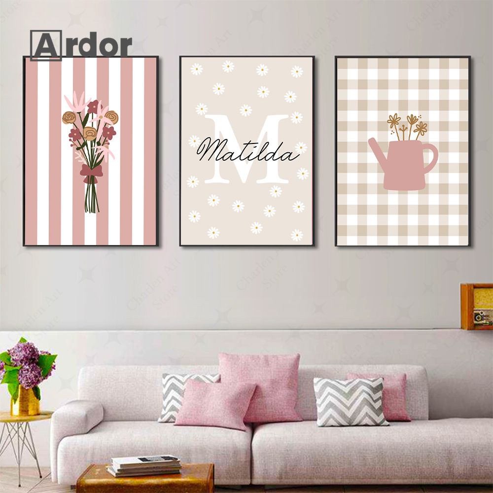 Personalized Name Wildflower N - Baby Nursery Vase 评论和价格