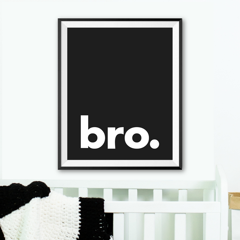 Bro. Print Minimalist Typograp - Baby Boy Nursery Quotes 评论和价格