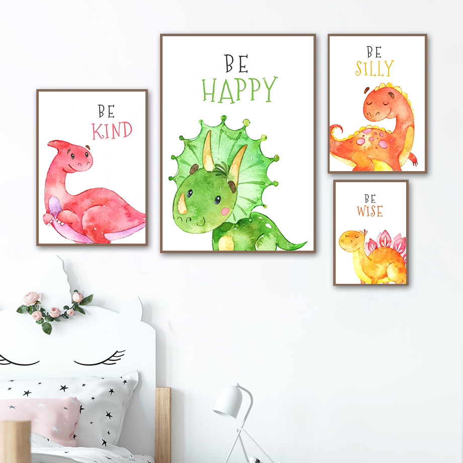 Cartoon Dinosaur Quotes Wall A - Baby Boy Nursery Quotes 评论和价格