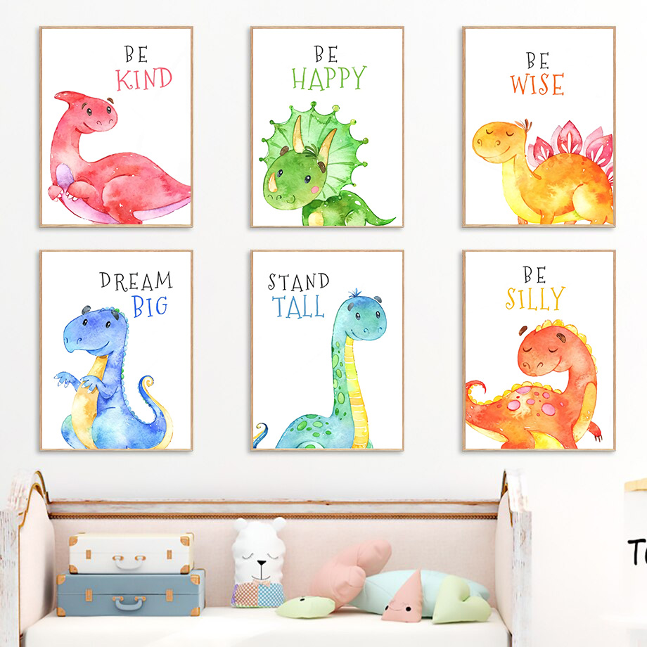 Cartoon Dinosaur Quotes Wall A - Baby Boy Nursery Quotes 评论和价格