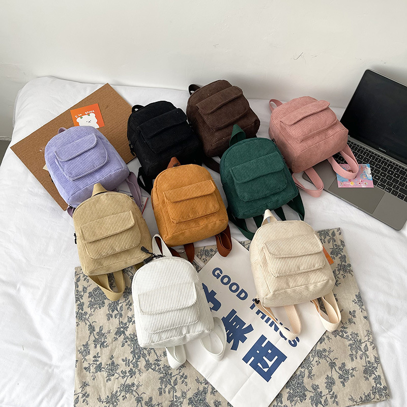 New Women's Corduroy Backpack  - Baby Nursery Backpack 评论和价格