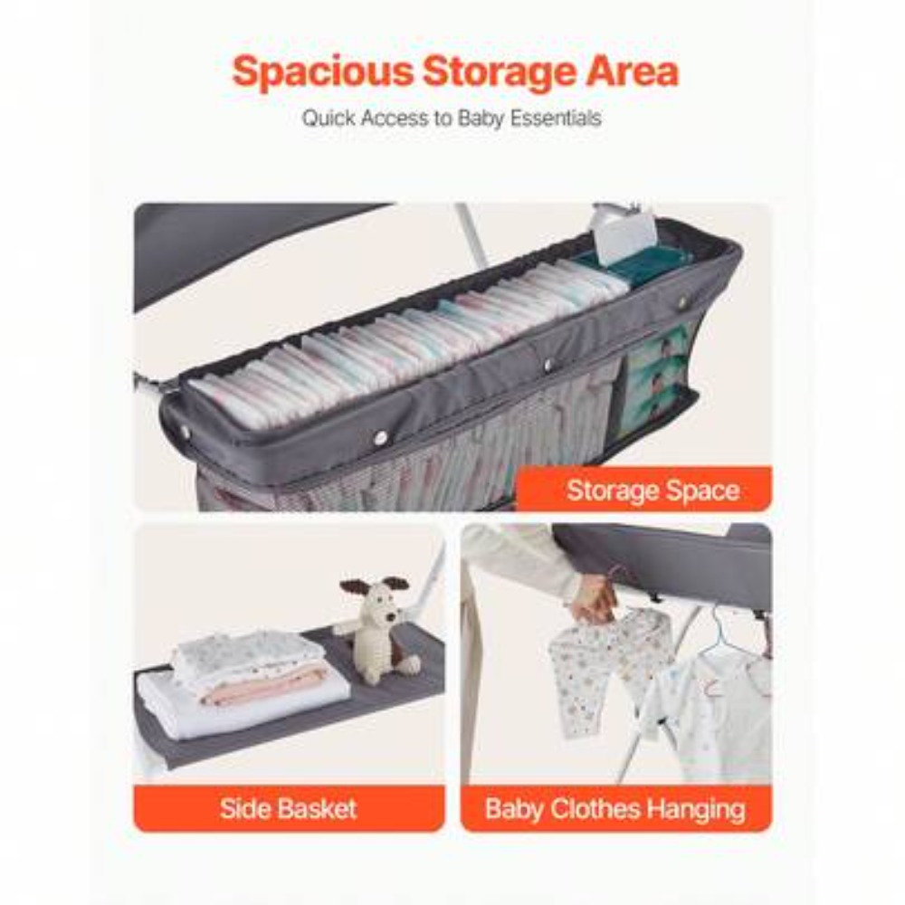 Foldable Baby Changing Table w - Baby Nursery Shelf 评论和价格
