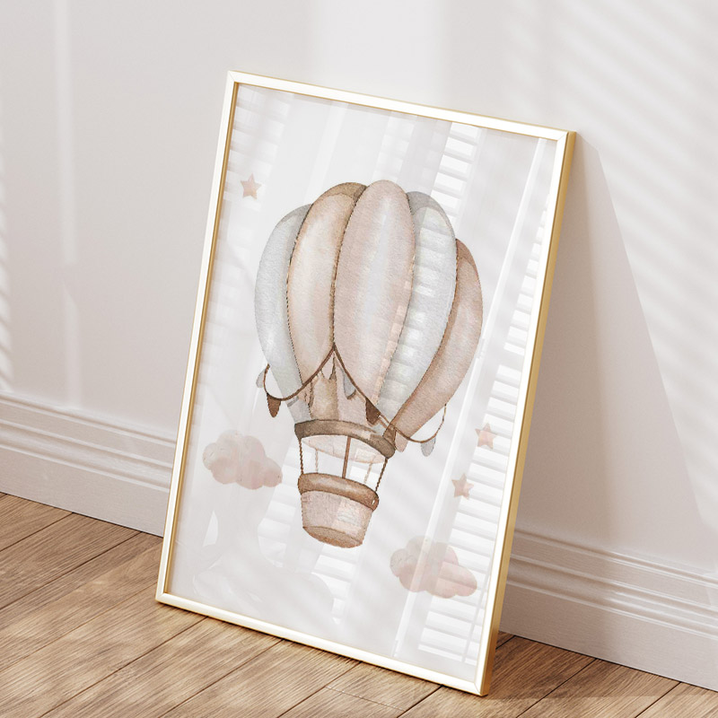 Cute Elephant Hot Balloon Moon - Baby Nursery Animal Prints 评论和价格