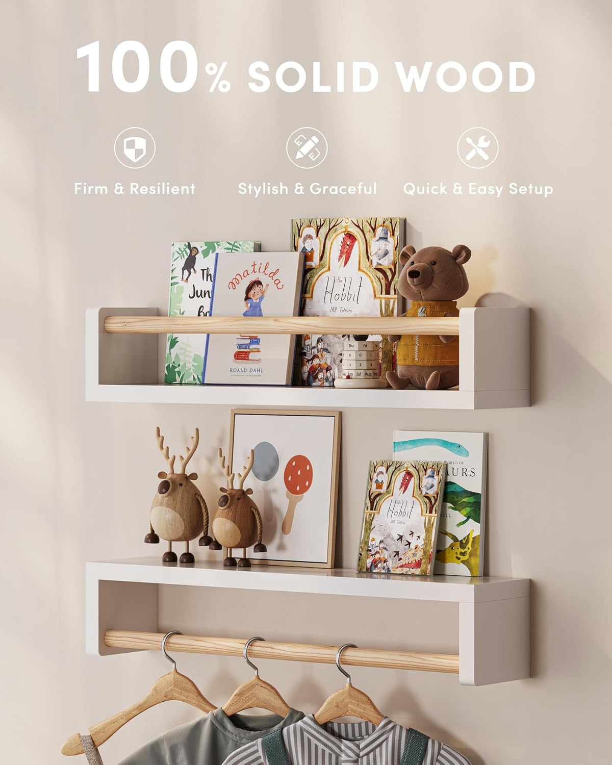 Set of 3 floating nursery book - Baby Nursery Shelf 评论和价格