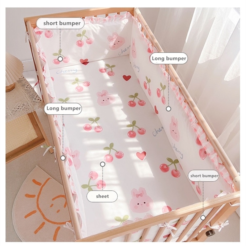 5Pcs Crib Bedding Set Girl Bab - Baby Nursery Animal Prints 评论和价格