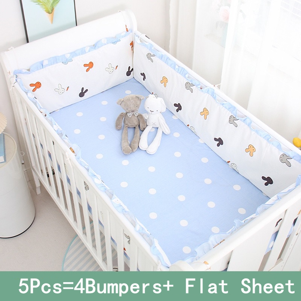 5Pcs Crib Bedding Set Girl Bab - Baby Nursery Animal Prints 评论和价格