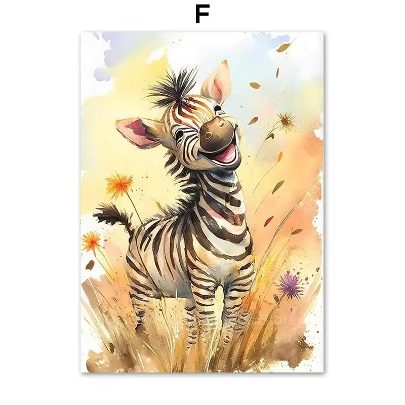Watercolor Lion Giraffe Tiger  - Baby Nursery Animal Prints 评论和价格