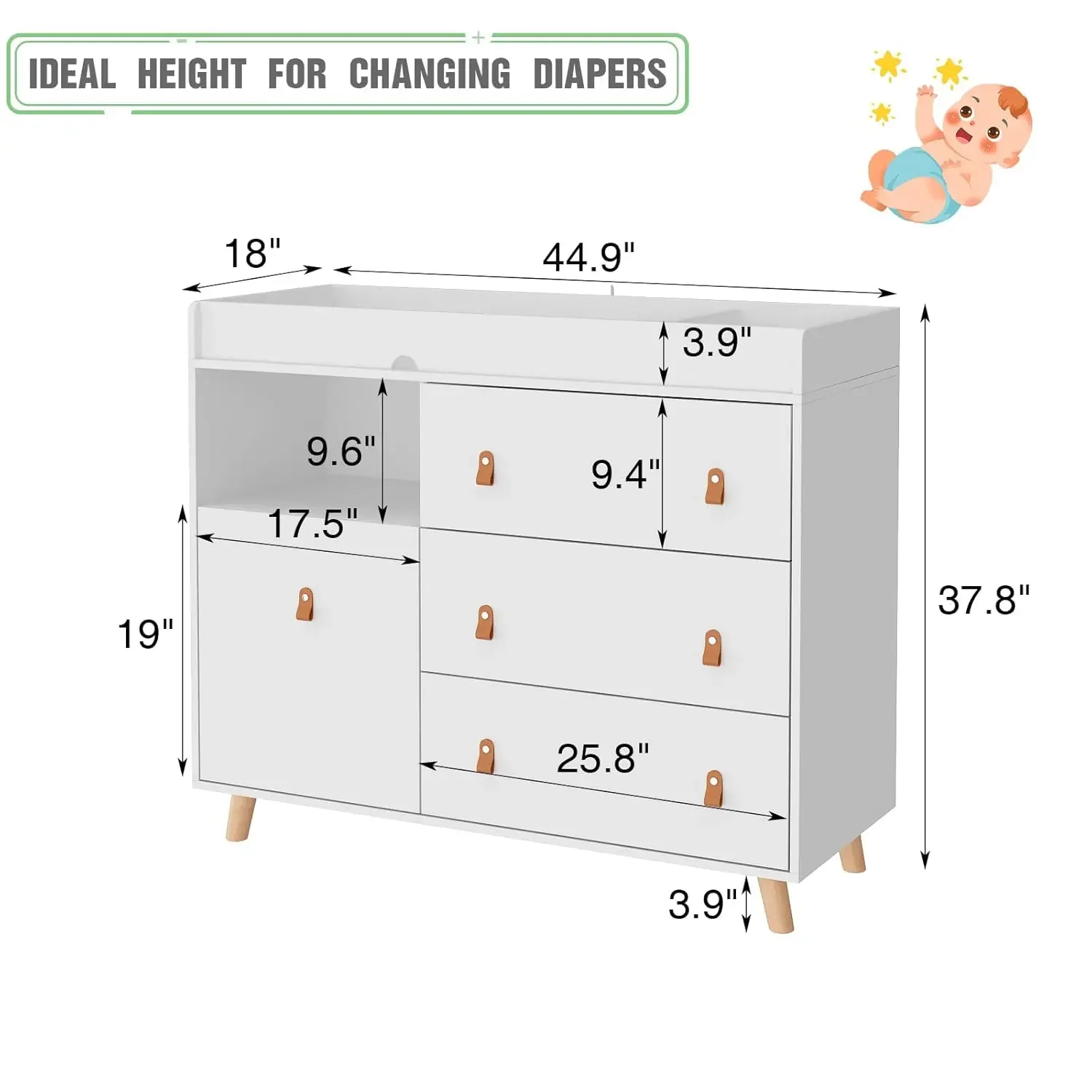 Baby Dresser Changing Table wi - Baby Nursery Dresser Changing Table 评论和价格