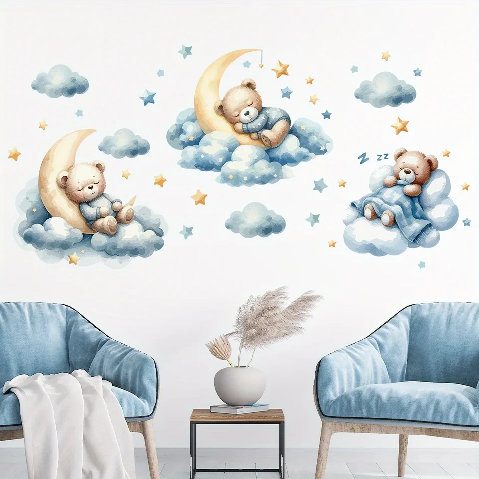1 Piece Cute Teddy Bear Illust - Wall Decal Nursery 评论和价格