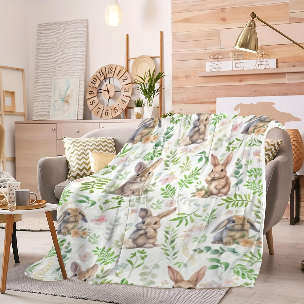 VIKAMA Bunny Themed Throw Blan - Baby Nursery Themes 评论和价格
